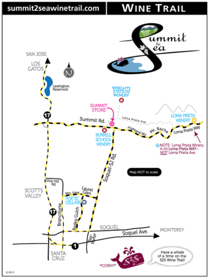 Summit to Sea Wine Trail Map